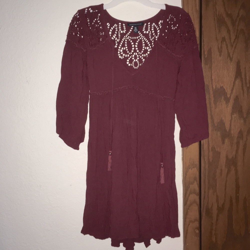 American Eagle burgundy flowy dress